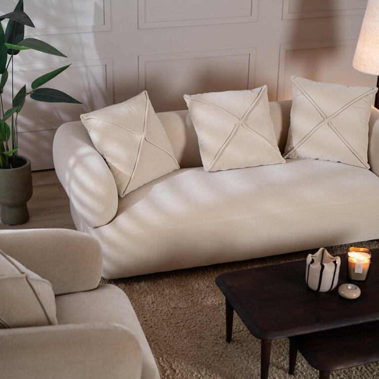 3-zitsbank Palermo velvet beige