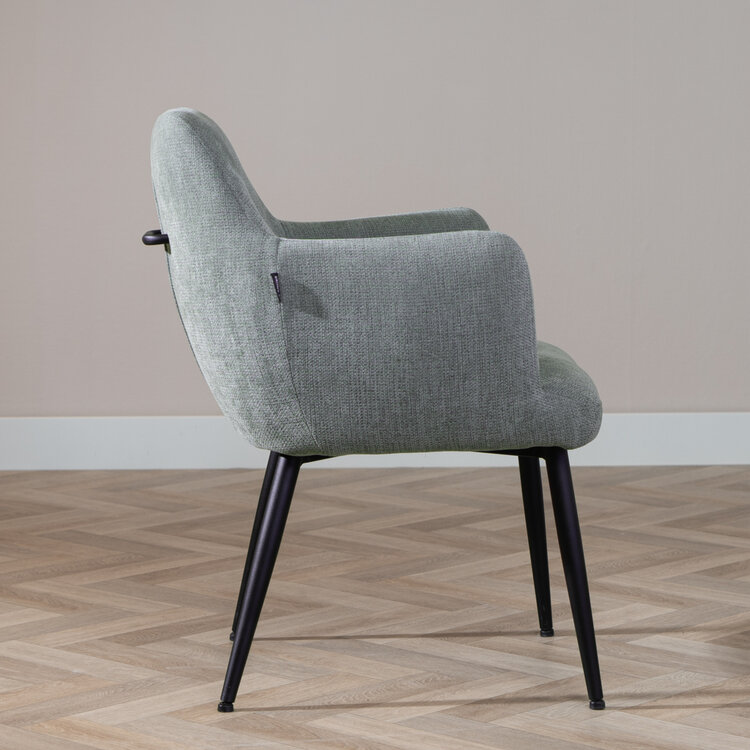 Scandinavische eetkamerstoel Lars groen gerecyclede stof