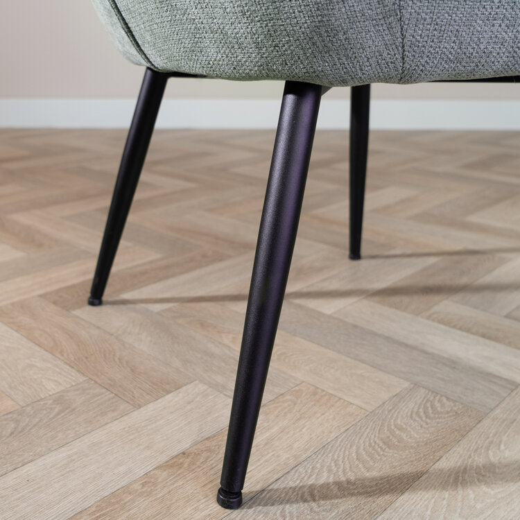 Scandinavische eetkamerstoel Lars groen gerecyclede stof