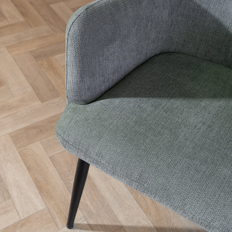 Scandinavische eetkamerstoel Lars groen gerecyclede stof