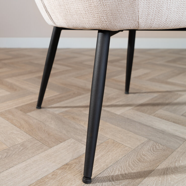 Scandinavische eetkamerstoel Lars beige gerecyclede stof