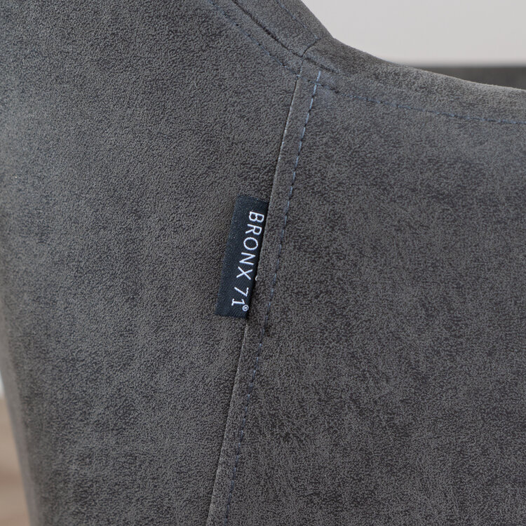 Eetkamerstoel met wieltjes Levi antraciet eco-leer