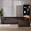 Industriële hoekbank Memphis eco-leer bruin rechts