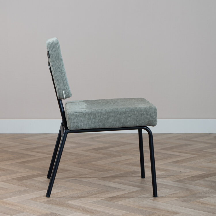 Scandinavische eetkamerstoel Espen groen gerecyclede stof