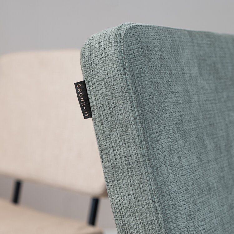 Scandinavische eetkamerstoel Espen groen gerecyclede stof