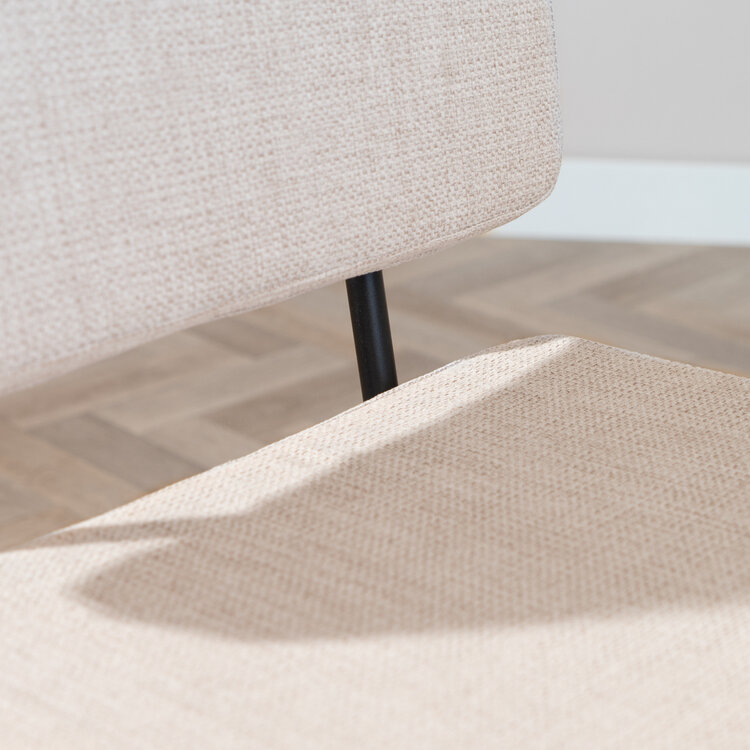 Scandinavische eetkamerstoel Espen beige gerecyclede stof