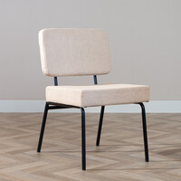 Scandinavische eetkamerstoel Espen beige gerecyclede stof