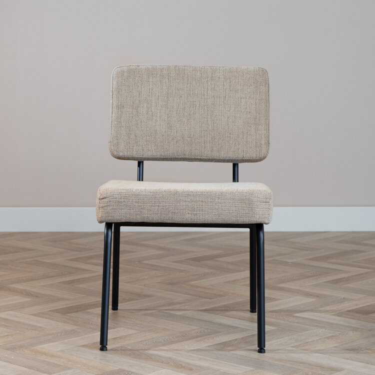 Scandinavische eetkamerstoel Espen taupe gerecyclede stof