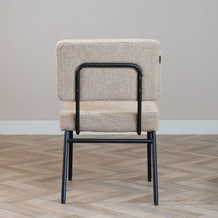 Scandinavische eetkamerstoel Espen taupe gerecyclede stof