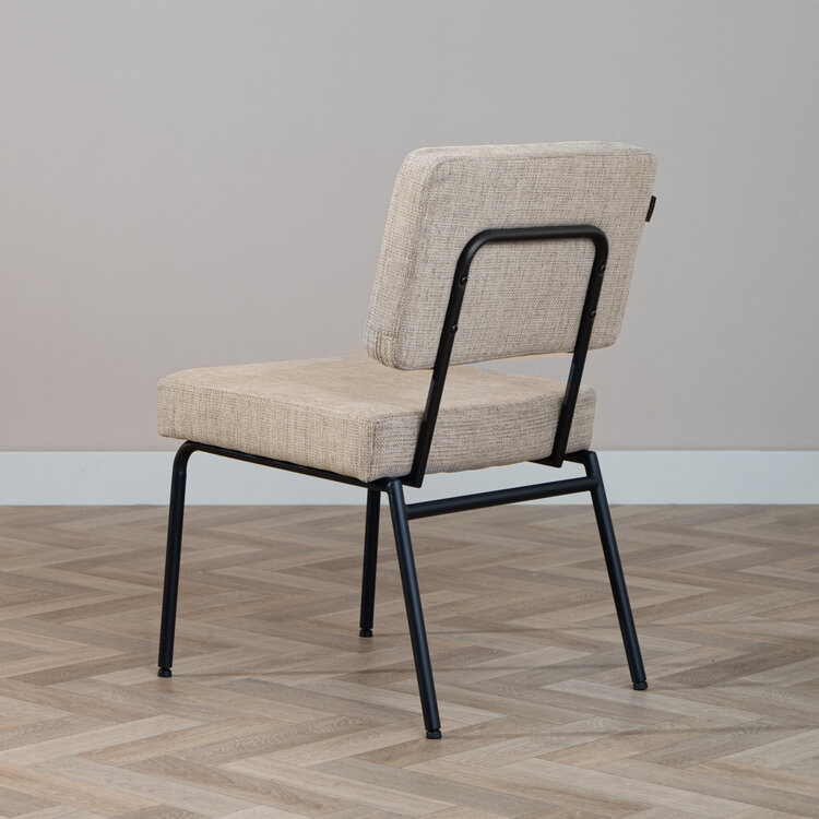 Scandinavische eetkamerstoel Espen taupe gerecyclede stof