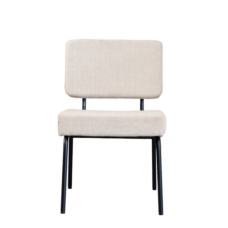 Scandinavische eetkamerstoel Espen beige gerecyclede stof