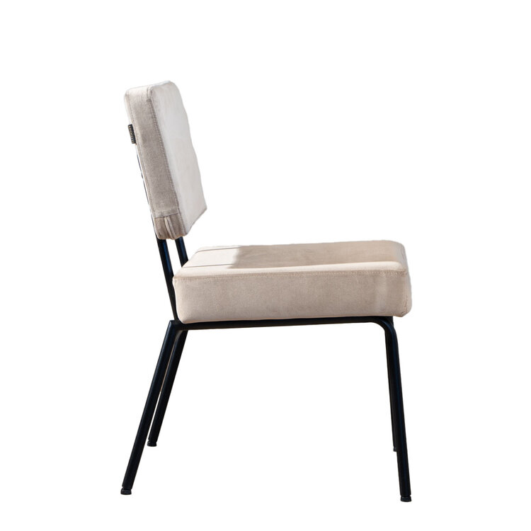 Velvet eetkamerstoel Espen taupe