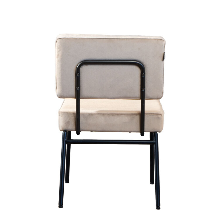 Velvet eetkamerstoel Espen taupe