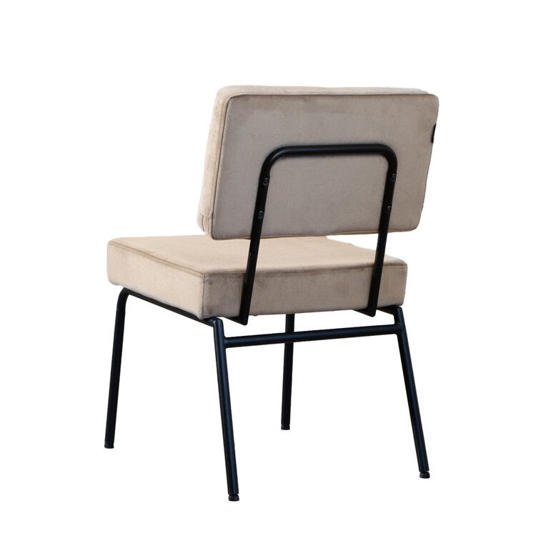 Velvet eetkamerstoel Espen taupe