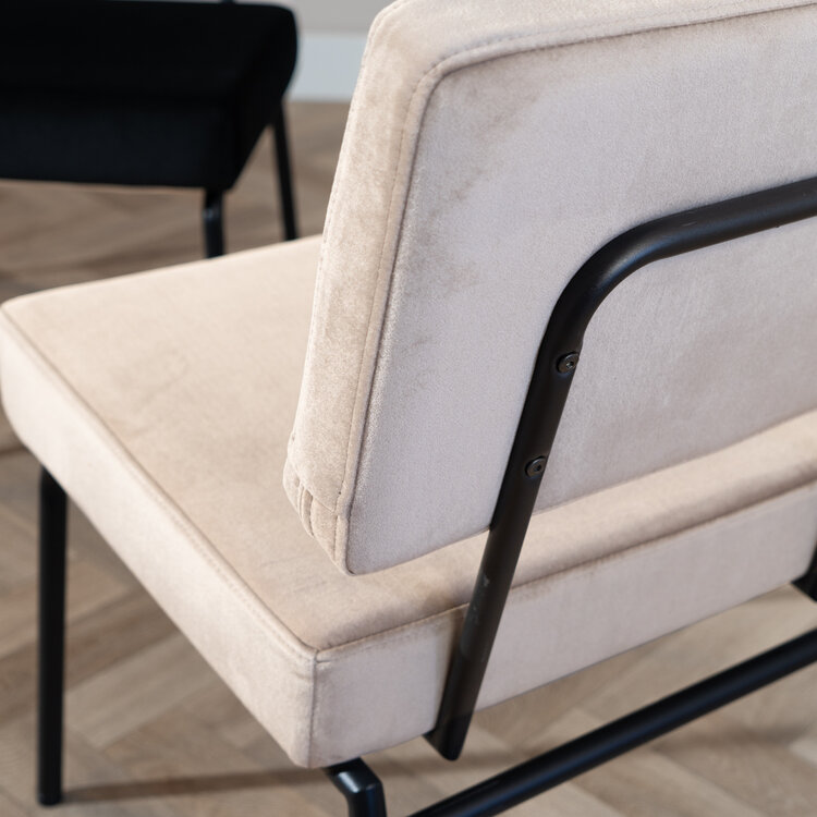 Velvet eetkamerstoel Espen taupe