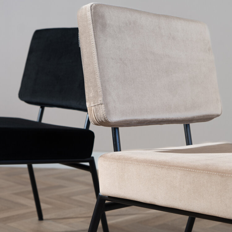 Velvet eetkamerstoel Espen taupe