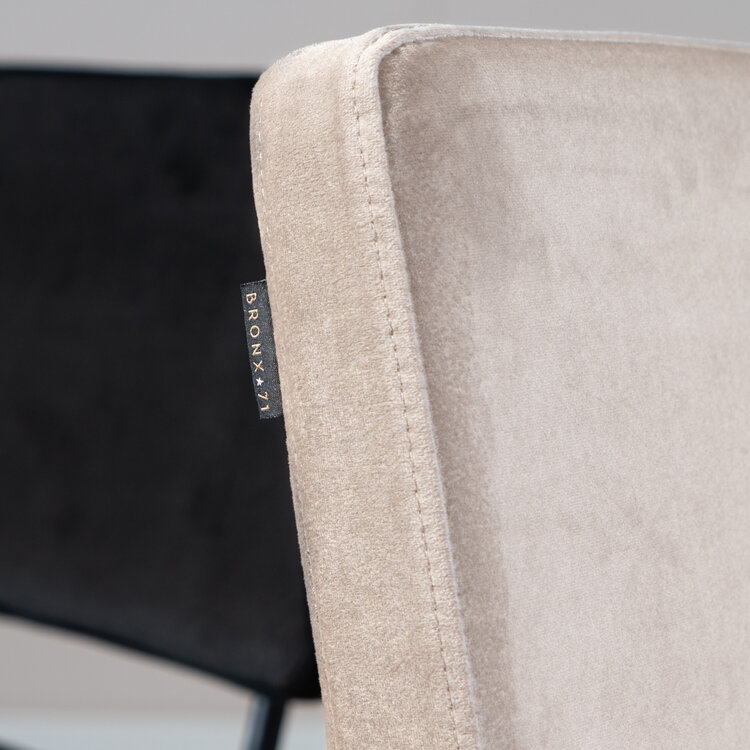 Velvet eetkamerstoel Espen taupe