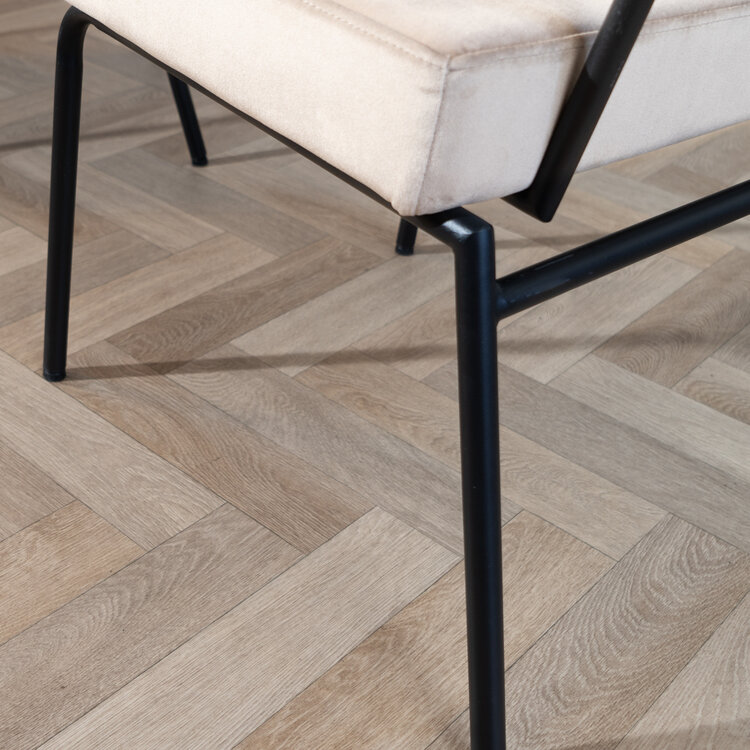 Velvet eetkamerstoel Espen taupe