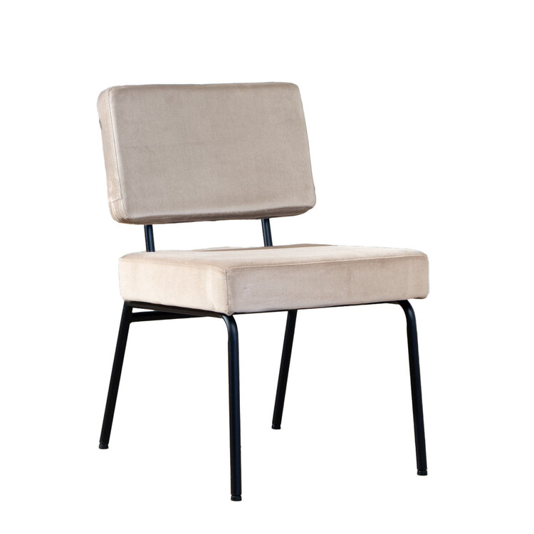 Velvet eetkamerstoel Espen taupe