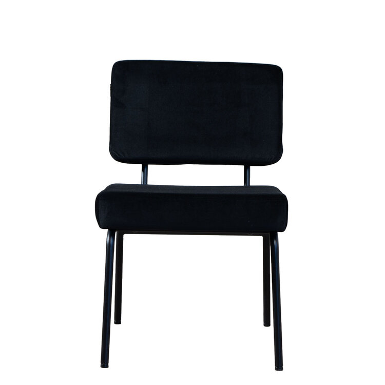 Velvet eetkamerstoel Espen zwart