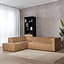 Industriële hoekbank Memphis eco-leer beige links