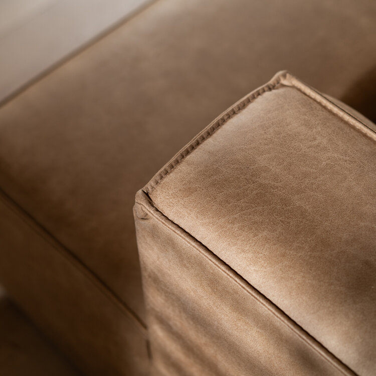 Industriële hoekbank Memphis eco-leer beige rechts