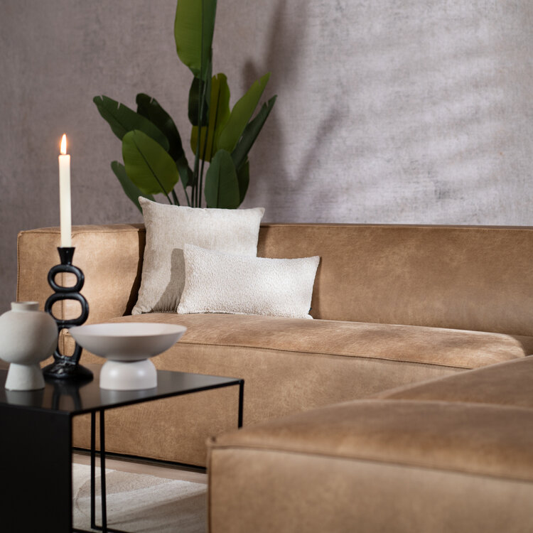 Industriële hoekbank Memphis eco-leer beige rechts