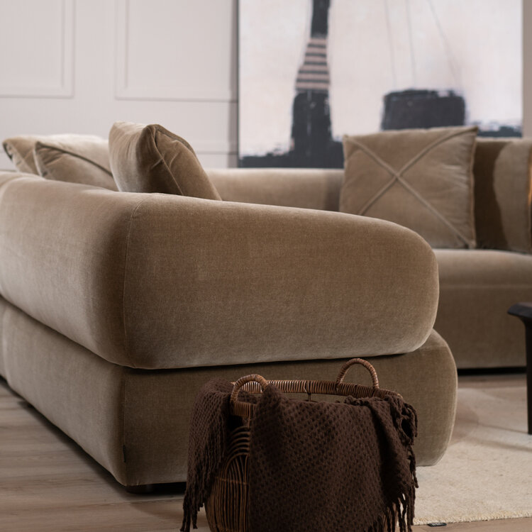 Hoekbank Palermo velvet bruin links