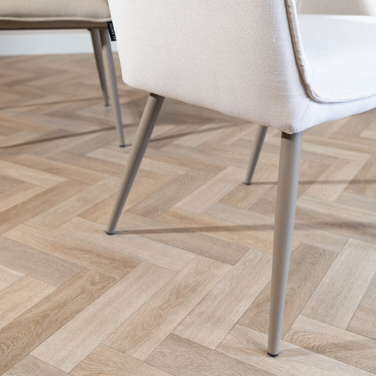 Scandinavische eetkamerstoel Elin off white gerecyclede stof