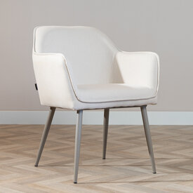 Scandinavische eetkamerstoel Elin off white gerecyclede stof