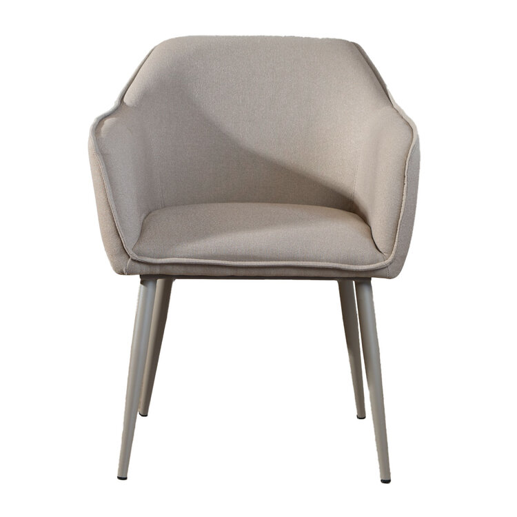 Scandinavische eetkamerstoel Elin taupe gerecyclede stof