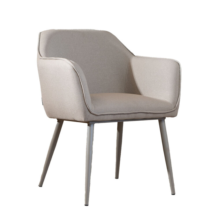 Scandinavische eetkamerstoel Elin taupe gerecyclede stof