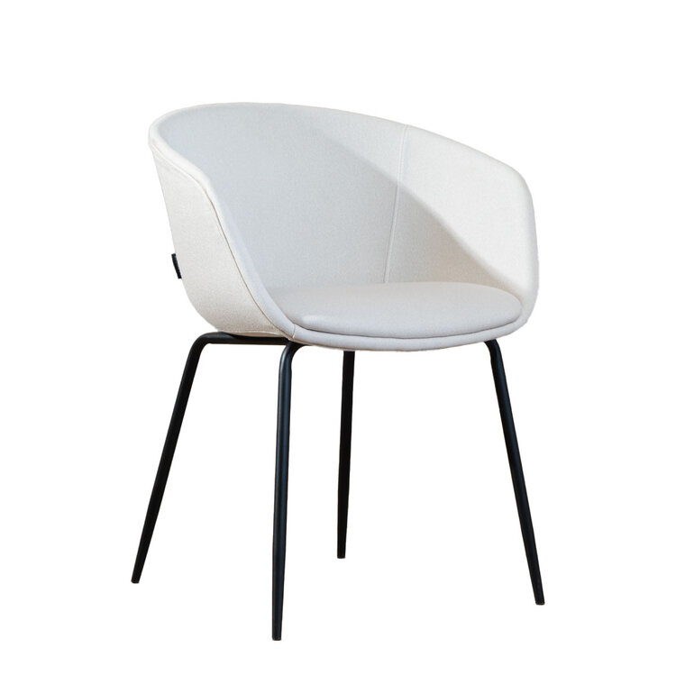 Scandinavische eetkamerstoel Ole off white gerecyclede stof