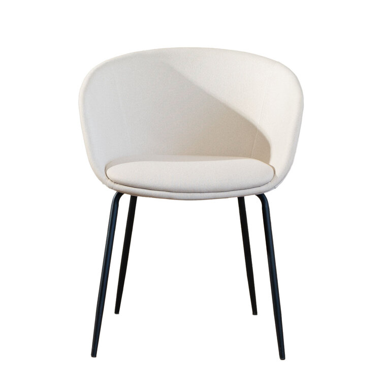 Scandinavische eetkamerstoel Ole off white gerecyclede stof
