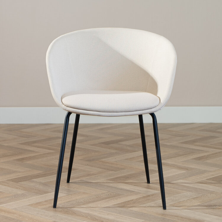 Scandinavische eetkamerstoel Ole off white gerecyclede stof