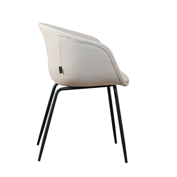 Scandinavische eetkamerstoel Ole off white gerecyclede stof