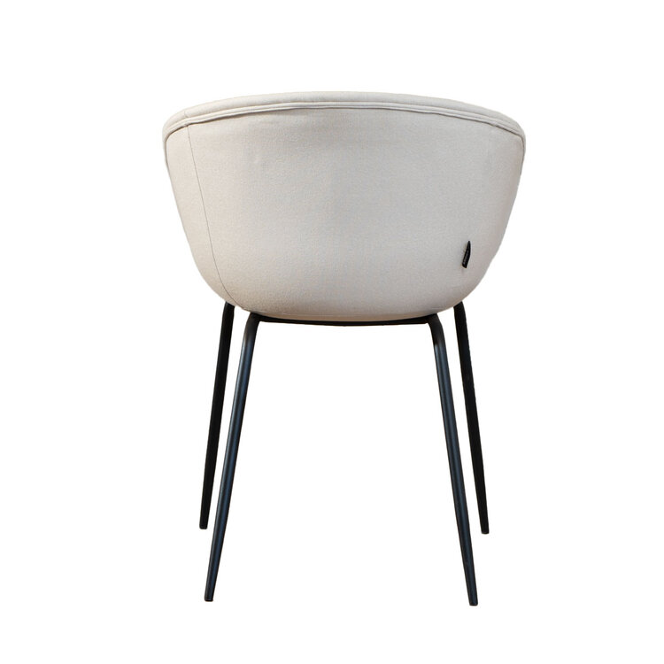 Scandinavische eetkamerstoel Ole off white gerecyclede stof