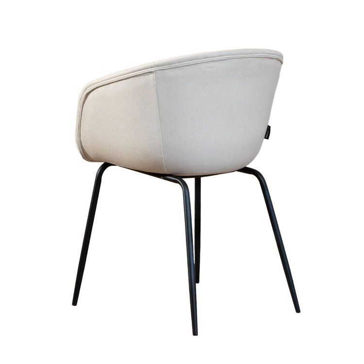 Scandinavische eetkamerstoel Ole off white gerecyclede stof