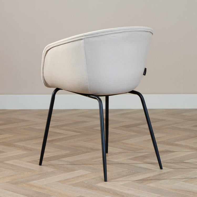 Scandinavische eetkamerstoel Ole off white gerecyclede stof