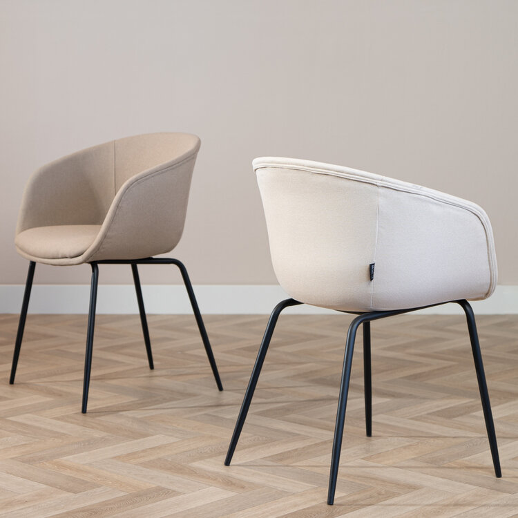 Scandinavische eetkamerstoel Ole off white gerecyclede stof