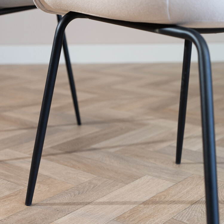 Scandinavische eetkamerstoel Ole off white gerecyclede stof
