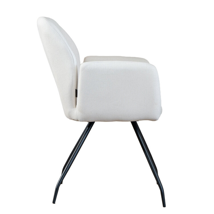 Scandinavische eetkamerstoel Frey gerecyclede stof off white
