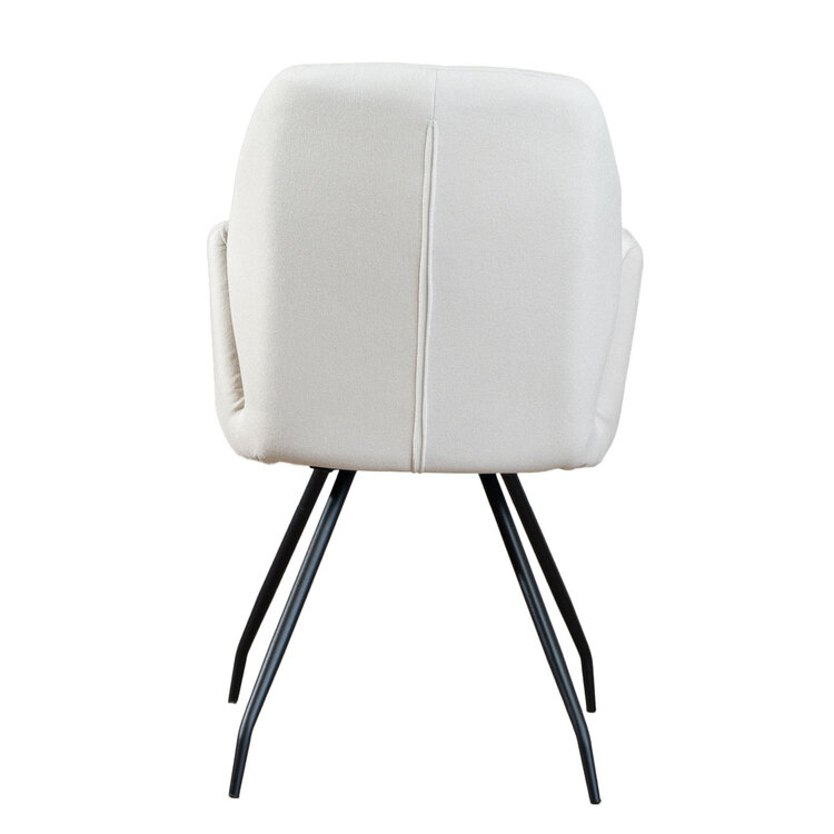 Scandinavische eetkamerstoel Frey gerecyclede stof off white