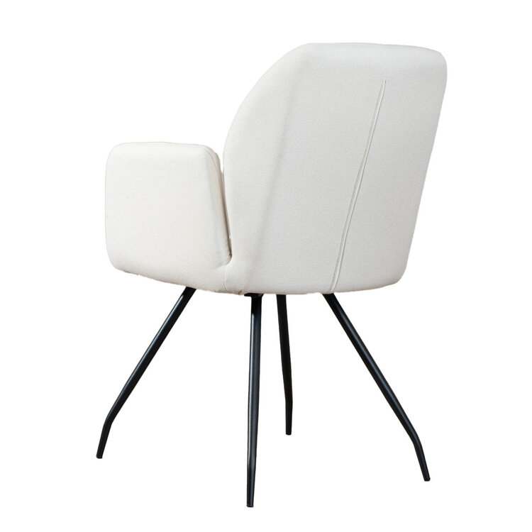 Scandinavische eetkamerstoel Frey gerecyclede stof off white
