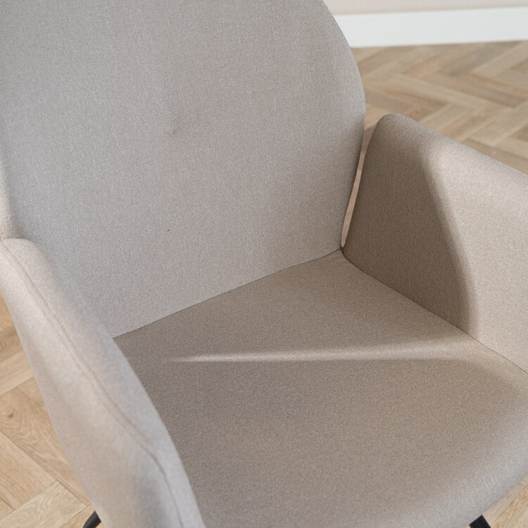 Scandinavische eetkamerstoel Frey gerecyclede stof taupe