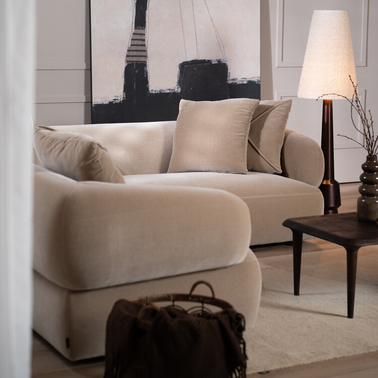 Hoekbank Palermo velvet taupe links