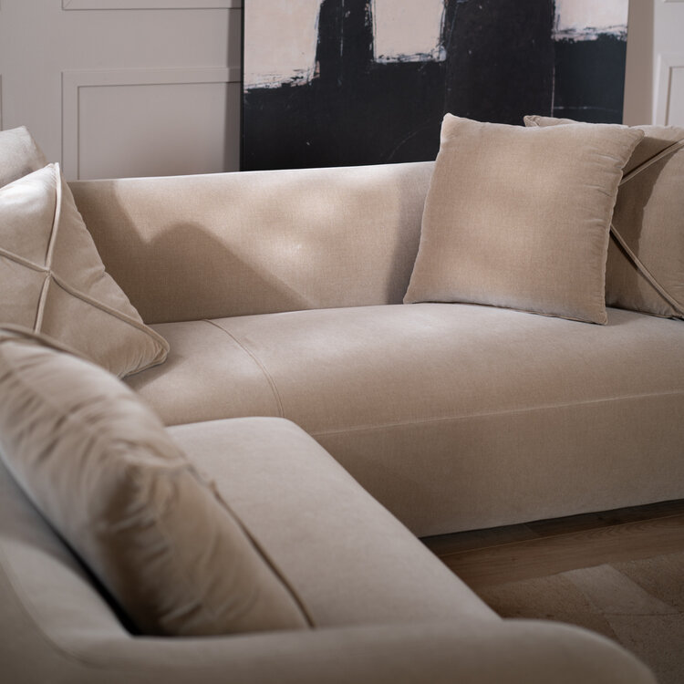 Hoekbank Palermo velvet taupe links