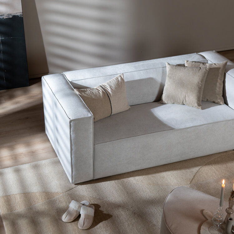 Scandinavische bank Memphis 2,5-zits off white stof gemêleerd