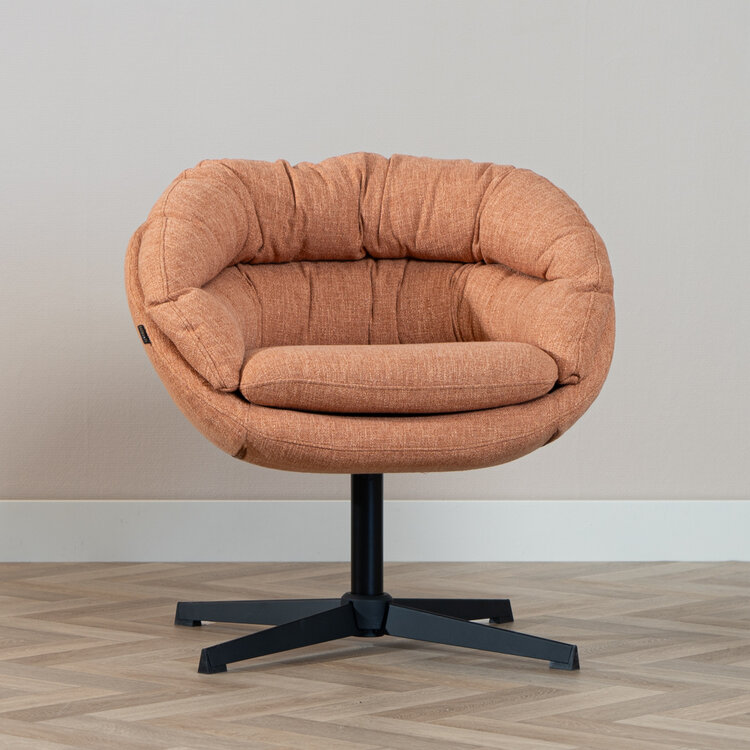 Draaifauteuil Porto linnen koper