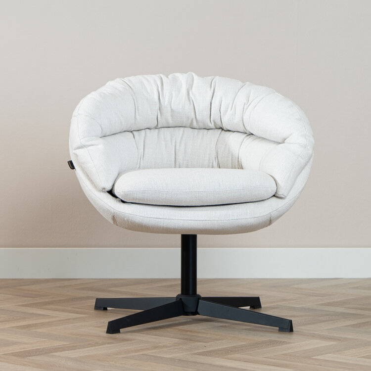 Draaifauteuil Porto linnen off white